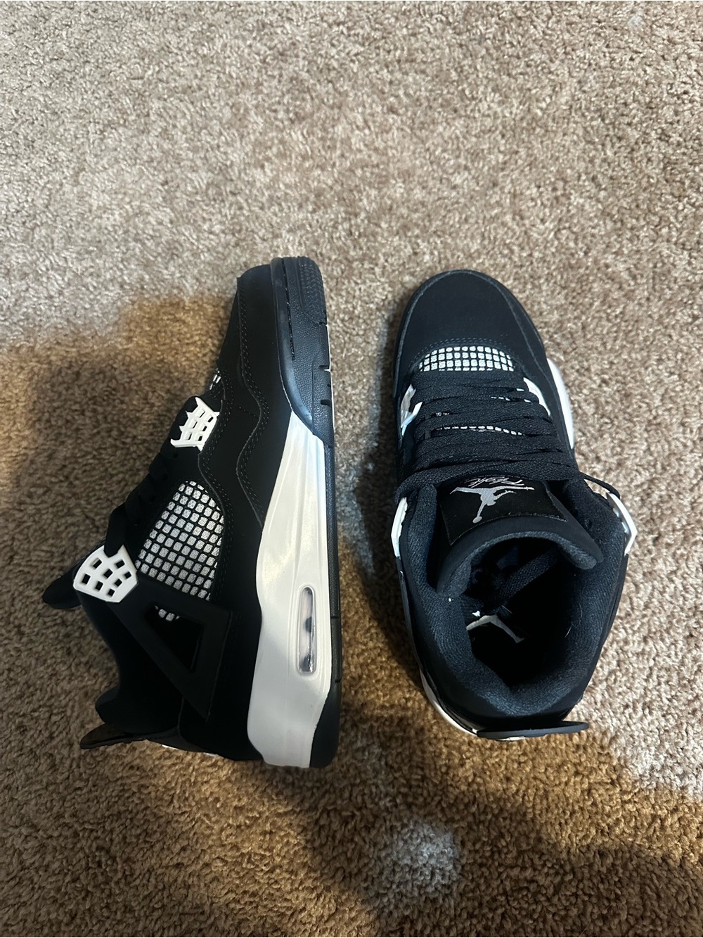 Jordan Retro 4 Black and White Youth Sneakers